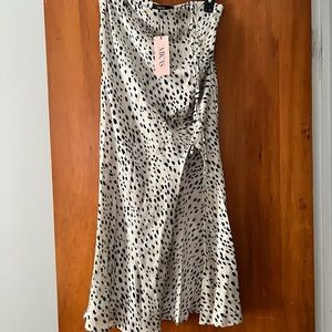 Micas Leopard Drawstring Slit Skirt